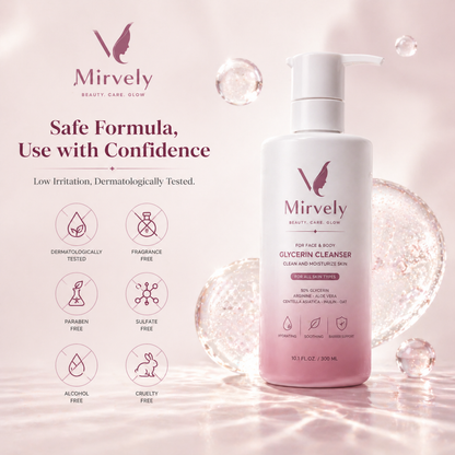 Experience 24-hour moisture, say goodbye to tightness after cleansing - Mirvely "50% Glycerin Facial Cleanser"