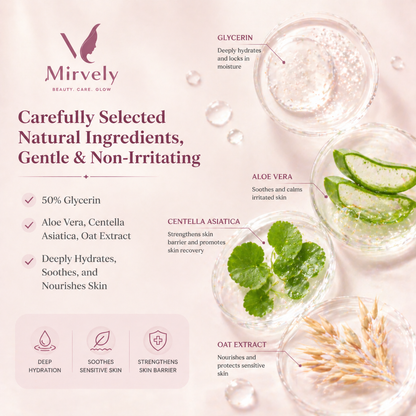 Experience 24-hour moisture, say goodbye to tightness after cleansing - Mirvely "50% Glycerin Facial Cleanser"