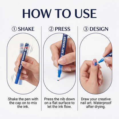 12 vibrant fan-edition nail art pens. Fast-drying — no UV lamp needed.