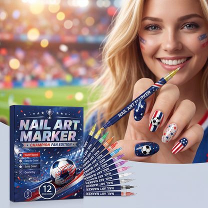 12 vibrant fan-edition nail art pens. Fast-drying — no UV lamp needed.