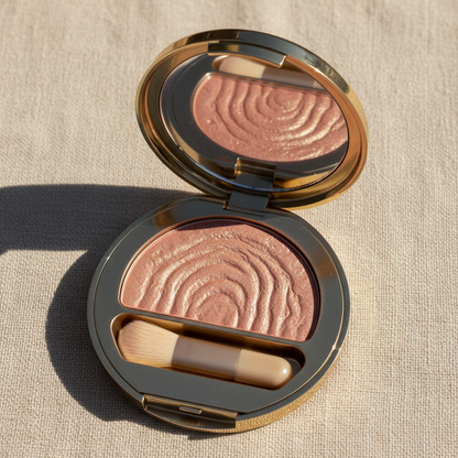 Variant 2 – Dusty Rose Champagne baked blush compact open