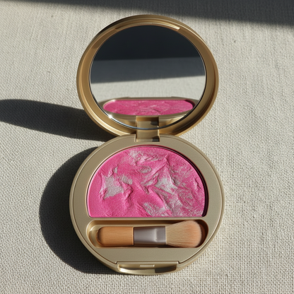 Variant 1 – Coral Gold baked blush compact open