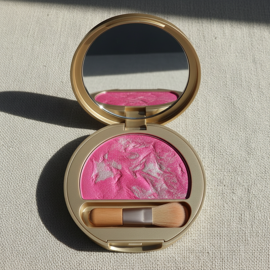 Variant 1 – Coral Gold baked blush compact open