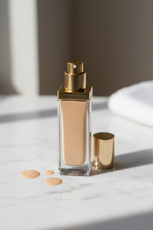 Variant 1 – Porcelain Ivory square glass gold pump foundation